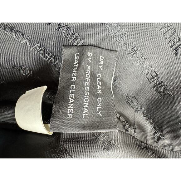 Vintage Jones Wear Sport Black Leather Button Front Long Coat L Classic 90s Y2K - Picture 5 of 12